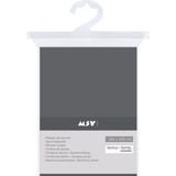 MSV Douchegordijn met ophangstang - uitschuifbaar van 75 tot 125 cm - donkergrijs - 180 x 200 cm - polyester