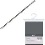 MSV Douchegordijn met ophangstang - uitschuifbaar van 75 tot 125 cm - donkergrijs - 180 x 200 cm - polyester