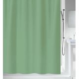 MSV Douchegordijn met ophangstang - uitschuifbaar van 75 tot 125 cm - groen - 180 x 200 cm - polyester