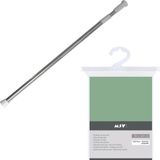 MSV Douchegordijn met ophangstang - uitschuifbaar van 75 tot 125 cm - groen - 180 x 200 cm - polyester