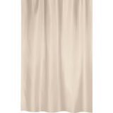 MSV Douchegordijn met ophangstang - uitschuifbaar van 75 tot 125 cm - beige - 180 x 200 cm - polyester