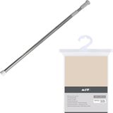 MSV Douchegordijn met ophangstang - uitschuifbaar van 75 tot 125 cm - beige - 180 x 200 cm - polyester