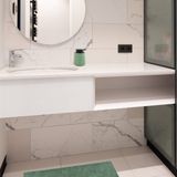 MSV badkamer droogloop mat/tapijt - 40 x 60 cm - met zelfde kleur zeeppompje 300 ml - groen