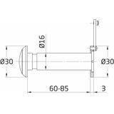 AMIG deurspion/kijkgat - 2x - zwart messing -  deurdikte 60 tot 85mm - 160 graden kijkhoek