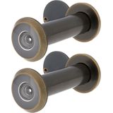 AMIG deurspion/kijkgat - 2x - antiek messing -Â  deurdikte 60-85mm -160 graden kijkhoek -16mm boorgat