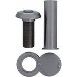 AMIG deurspion/kijkgat - 2x - mat zilver -  deurdikte 60-85mm - 160 graden kijkhoek - 16mm boorgat
