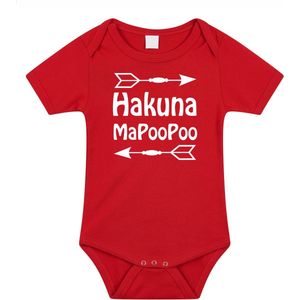 Bellatio Decorations - Hakuna Mapoopoo - Rompertje - Rood - 100% Katoen, 240 Grams