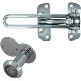 AMIG deurbeveiliging set - kierstandhouder met deurspion - verchroomd - deurdikte 35 tot 60mm