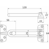 AMIG deurbeveiliging set - kierstandhouder met deurspion - verchroomd - deurdikte 60 tot 85mm