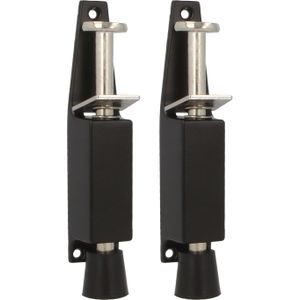 AMIG deurvastzetter / deurvergrendeling - 2x - 120 x 25mm - 28mm slag - voetbediening - zwart
