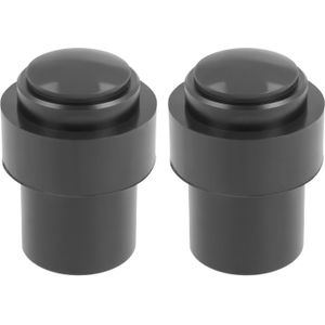 AMIG Deurstopper/deurbuffer - 2x - D30mm - inclusief schroeven - mat zwart