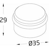 AMIG Deurstopper/deurbuffer - 8x - D35mm - inclusief schroeven - hout