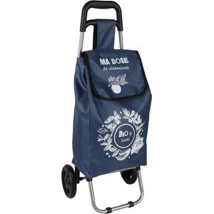 Urban Living Boodschappentrolley - blauw - 28 x 30 x 88 cm - 40 liter