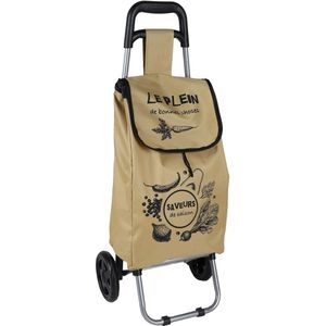 Urban Living Boodschappentrolley - beige - 28 x 30 x 88 cm - 40 liter