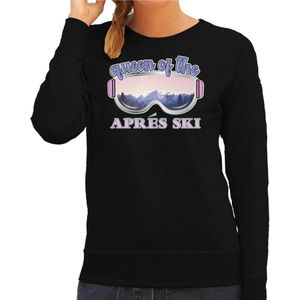 Bellatio Decorations Apres ski sweater voor dames - Queen of the apres ski - zwart - skien
