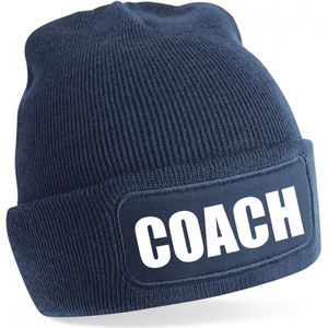 Coach muts voor volwassenen - navy - trainer/coach - wintermuts - beanie - one size - unisex - Mutsen - volwassenen