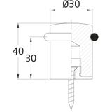 AMIG Deurstopper/deurbuffer - 4x - D30mm - inclusief schroeven - mat rvs