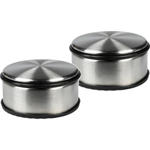 Benson Deurstopper/deurbuffer rond - 4x - RVS - 1.1 kg - 11 x 6 cm