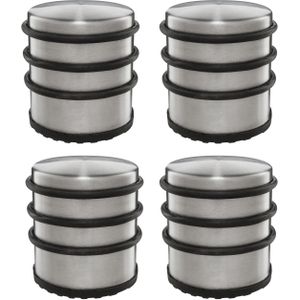 Protect-it Deurstopper/deurbuffer - 4x - D70 x H65mm - 1,15kg - RVS - premium - zonder montage