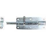 Deltafix schuifslot/plaatgrendel - 3x - 12 x 5cm - verzinkt staal - deur - schutting - hek