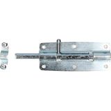 Deltafix schuifslot/hangslotgrendel - 4x - 10 x 5cm - verzinkt staal - deur - schutting - hek