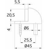 AMIG Deurstopper/deurbuffer - 3x - D45mm - inclusief schroeven - geborsteld nikkel