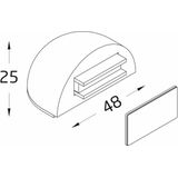 AMIG Deurstop/deurmagneet - 2x - D48mm - zelfklevend - beuken - kunststof