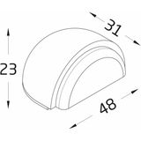 AMIG Deurstop/deurmagneet - 4x - D48mm - zelfklevend - eiken - hout