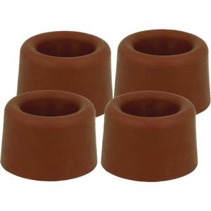 AMIG Deurstopper/deurbuffer - 8x - D30mm - inclusief schroeven - rubber - bruin