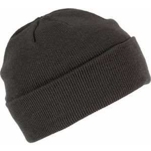 K-up Hats Wintermuts Beanie Yukon - donkergrijs - heren/dames - sterk/zacht/licht gebreid 100% Acryl - Dames/herenmuts
