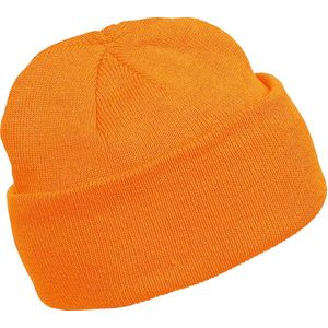 K-up Hats Wintermuts Beanie Yukon - oranje - heren/dames - sterk/zacht/licht gebreid 100% Acryl - Dames/herenmuts