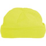 K-up Hats Wintermuts Beanie Yukon - fluor geel - heren/dames - sterk/zacht/licht gebreid 100% Acryl - Dames/herenmuts
