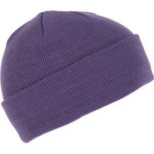 Wintermuts Beanie Yukon - paars - heren/dames - sterk/zacht/licht gebreid 100% Acryl - Mutsen - volwassenen