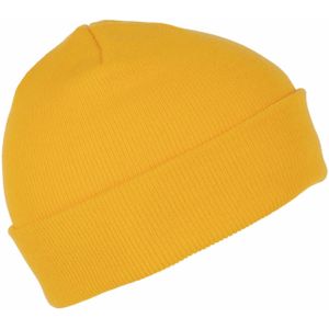 K-up Hats Wintermuts Beanie Yukon - geel - heren/dames - sterk/zacht/licht gebreid 100% Acryl - Dames/herenmuts
