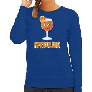 Bellatio Decorations Apres ski sweater voor dames - aperolhic - blauw - aperol spritz - wintersport