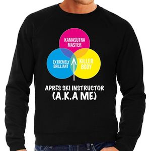 Bellatio Decorations Apres ski sweater voor heren - Apres ski instructor - zwart - wintersport