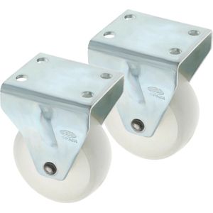 AMIG bokwiel/transportwiel - 2x - D40mm - polyamide - 30kg draagvermogen - wit