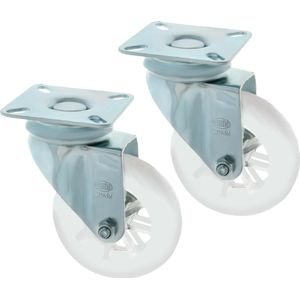 AMIG zwenkwiel/transportwiel - 2x - D50mm - polycarbonaat - 50kg draagvermogen - transparant