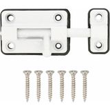 AMIG schuifslot/plaatgrendel - 4x - zamak - 3.5cm - wit - incl schroeven - deur - raam