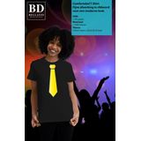 Bellatio Decorations Verkleed t-shirt voor dames - stropdas geel - geel - carnaval - foute party