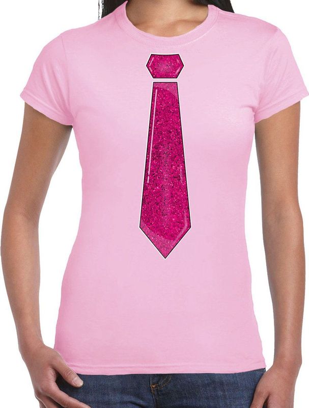 Bellatio Decorations - Verkleed T-shirt - Licht Roze - 100% Katoen