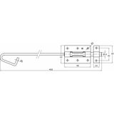 AMIG Verticaal schuifslot/plaatgrendel - 4x - staal - 40 x 6.2cm - verzinkt - zilver - schutting - poort