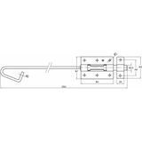 AMIG Verticaal schuifslot/plaatgrendel - 3x - staal - 35 x 6.2cm - verzinkt - zilver - schutting - poort