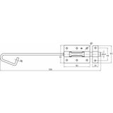 AMIG Verticaal schuifslot/plaatgrendel - 2x - staal - 30 x 6.2cm - verzinkt - zilver - schutting - poort
