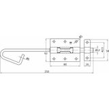 AMIG Verticaal schuifslot/plaatgrendel - 4x - staal - 25 x 6.2cm - verzinkt - zilver - schutting - poort