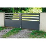 AMIG Verticaal schuifslot/plaatgrendel - 4x - staal - 30 x 6cm -  zwart - schutting - poort - Grendels