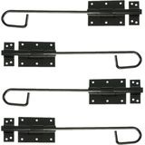 AMIG Verticaal schuifslot/plaatgrendel - 4x - staal - 30 x 6cm -  zwart - schutting - poort - Grendels