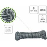 AMIG Paracord touw - 2x - 10 meter - D4mm - 100kg - PP/PE - legergroen/wit