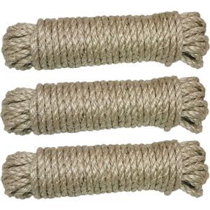 AMIG Touw - 3x - 10 meter - D8mm - sisal - 130kg - natuurlijke vezels - decoraties - tuinieren