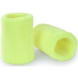 Pols zweetbandjes neon geel - voor volwassenen - 6x stuks - Zweetbanden